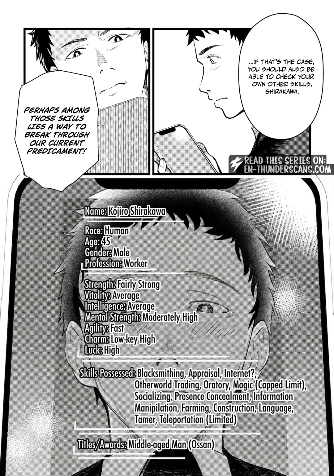 45-sai no ossan, isekai shokan ni makikomareru Chapter 1 — Page 26