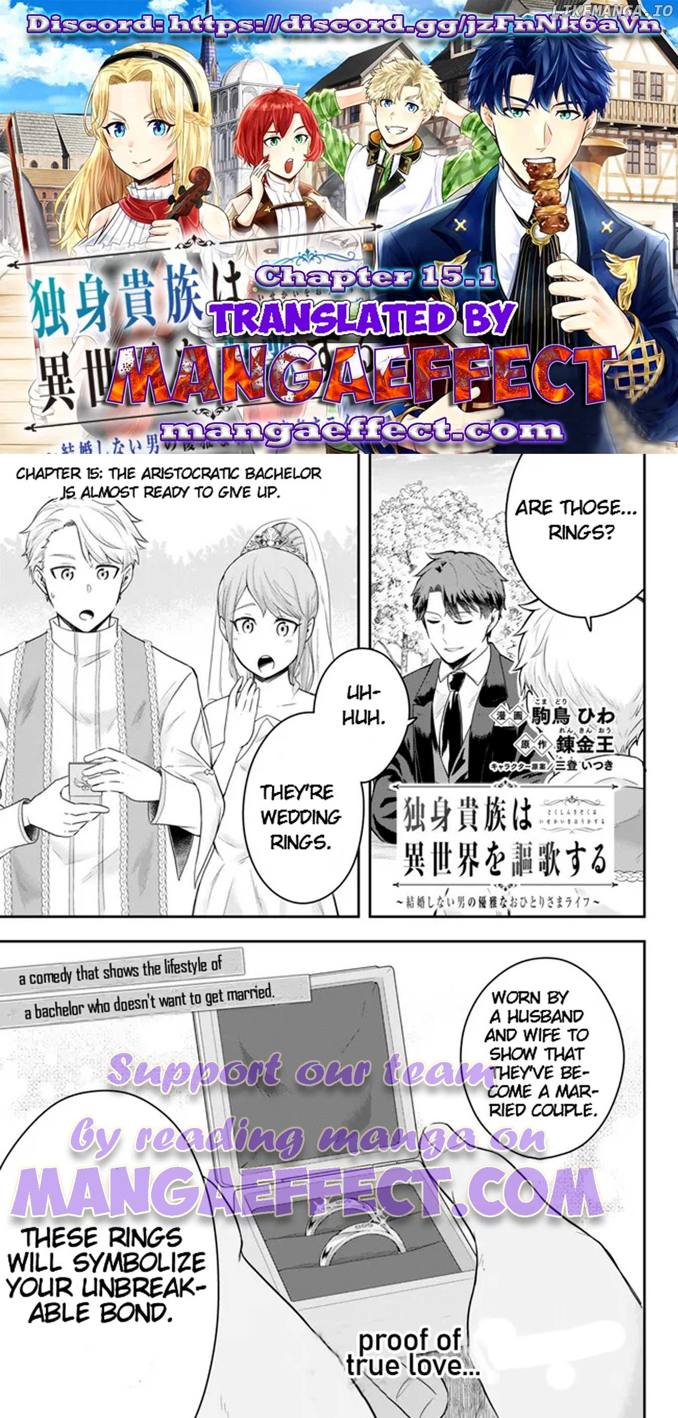 Dokushin Kizoku wa Isekai wo Ouka Suru: Kekkon Shinai Otoko no Yuuga na Ohitori-sama Life Chapter 15.1 — Page 1