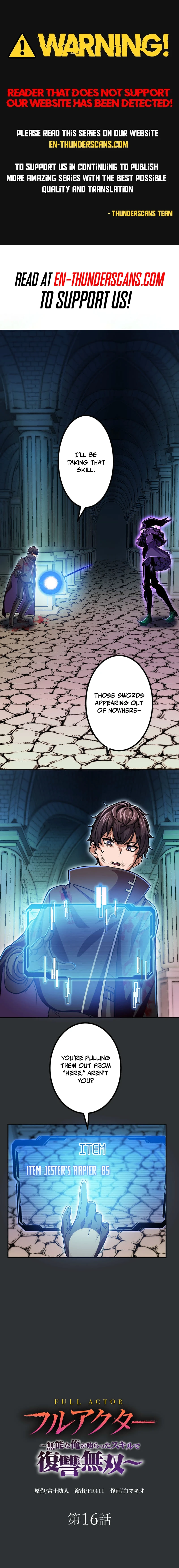Full Actor ~Munou na Ore ga Kuratta Sukiru de Fukushuu Musou~ Chapter 16 — Page 1