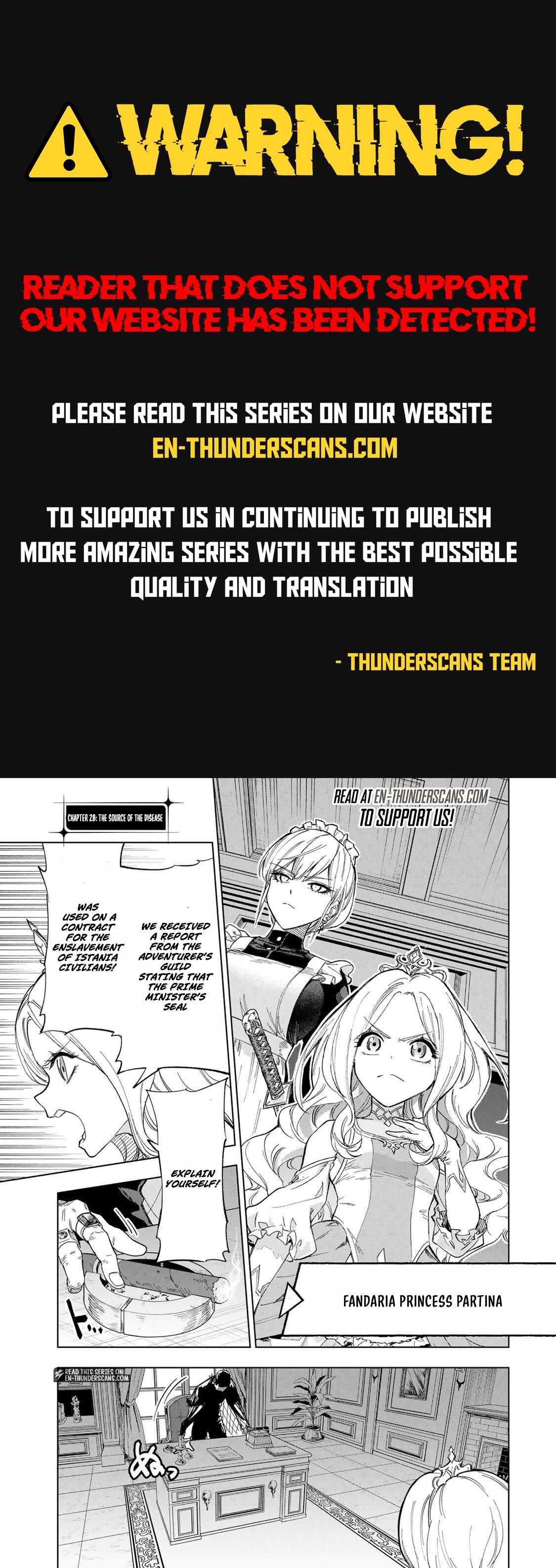 Genkai Shuuraku wo Datsu Mura Shita Renkinjutsushi, Tokai de "Saikyou" nano ga Bare Makuru. ~Rougai domo ni wa Iikagen Aiso ga Tsukimashita~ Chapter 28 — Page 1