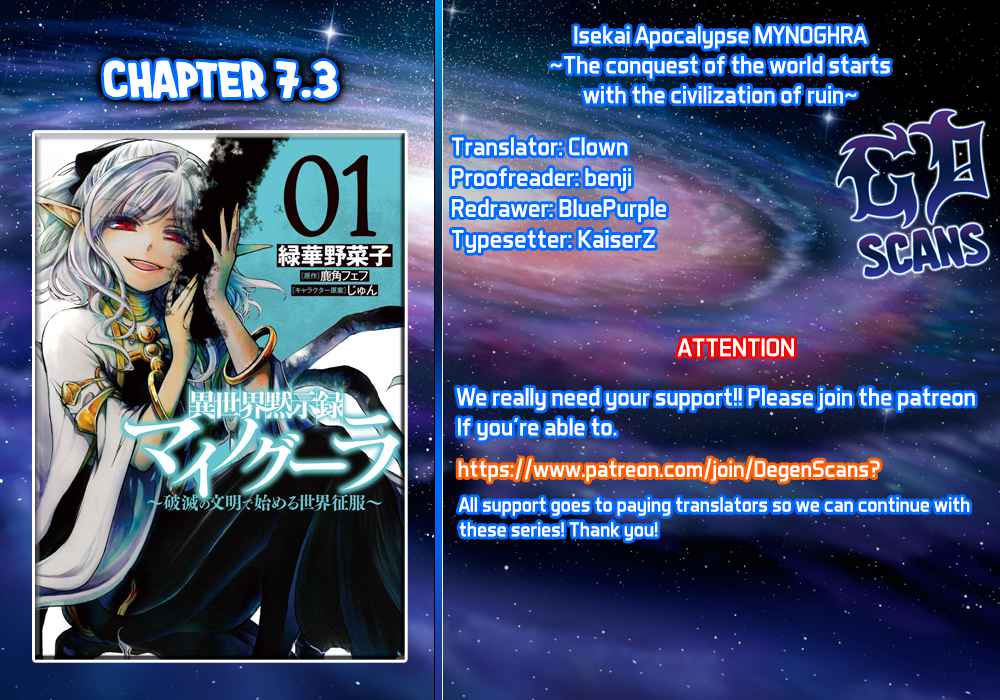 Isekai Mokushiroku Mynoghra: Hametsu no Bunmei de Hajimeru Sekai Seifuku Chapter 7.3 — Page 11