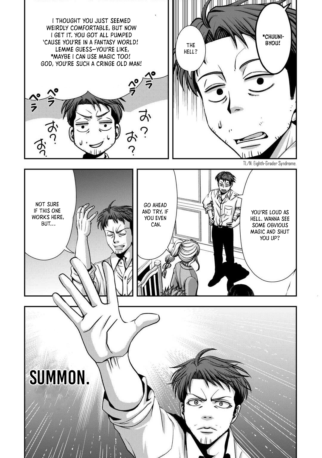 Isekai Nidome no Ossan, Dou Kangaete mo Koukousei Yuusha yori Tsuyoi Chapter 1 — Page 38