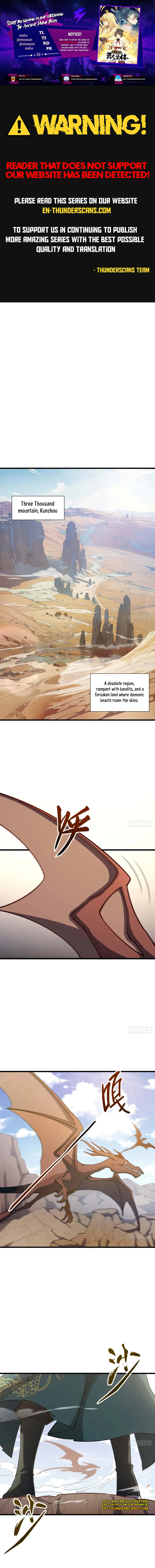 Kaiju Qiandao Huanggu Sheng Ti Chapter 32 — Page 1