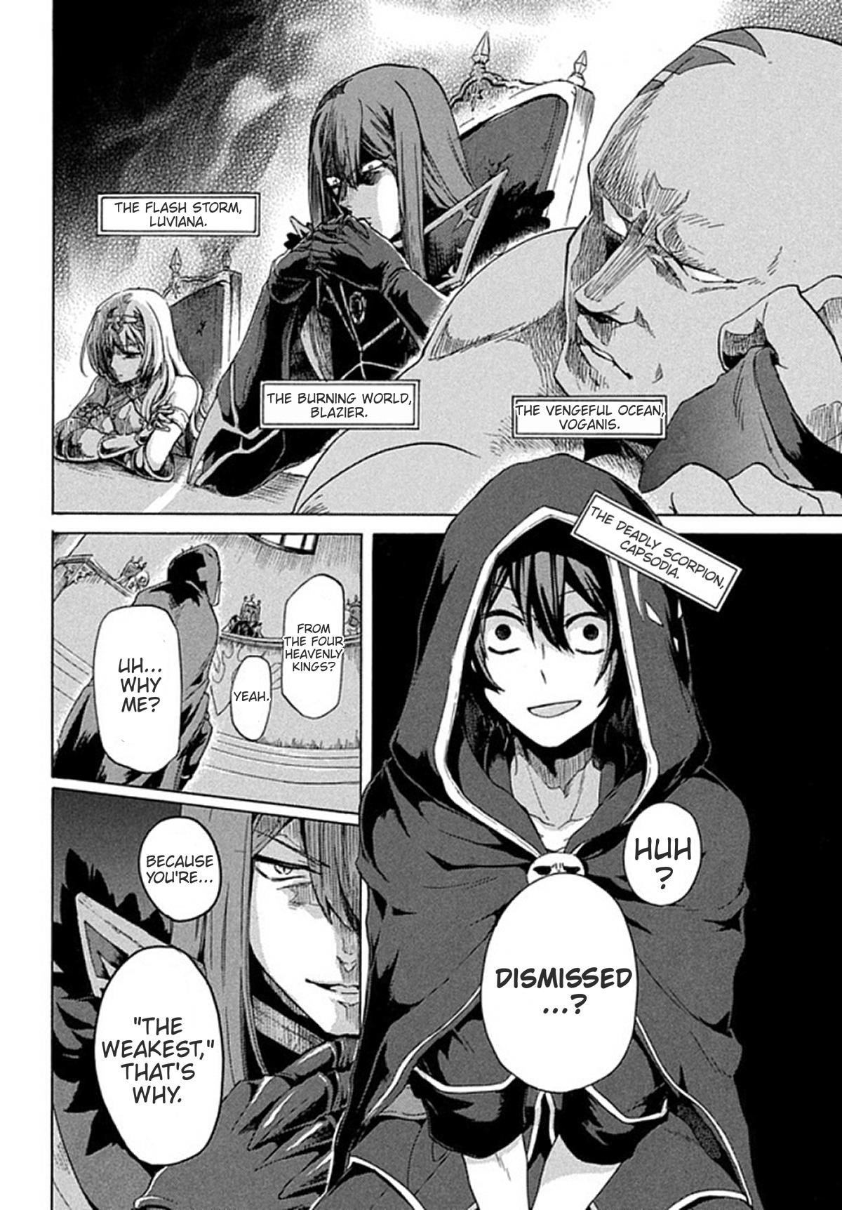 "Kukuku... Yatsu wa Shitennou no Naka demo Saijaku" to Kaikosareta Ore, Naze ka Yuusha to Seijo ni Shishou ni naru Chapter 1 — Page 4