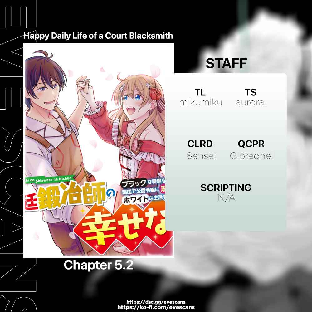 Kyuutei Tanyashi no Shiawase na Nichijou - Black na Shokuba wo Tsuihousareta ga, Ringoku de Koushaku Reijou ni Dekiaisare Nagara White na Seikatsu Okurimasu Chapter 5.2 — Page 1