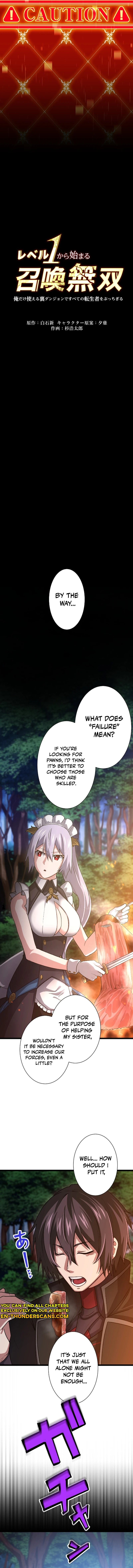 Level 1 kara Hajimaru Shoukan Musou: Ore dake Tsukaeru Ura Dungeon de Subete no Tenseisha o Bucchigiru Chapter 13 — Page 2