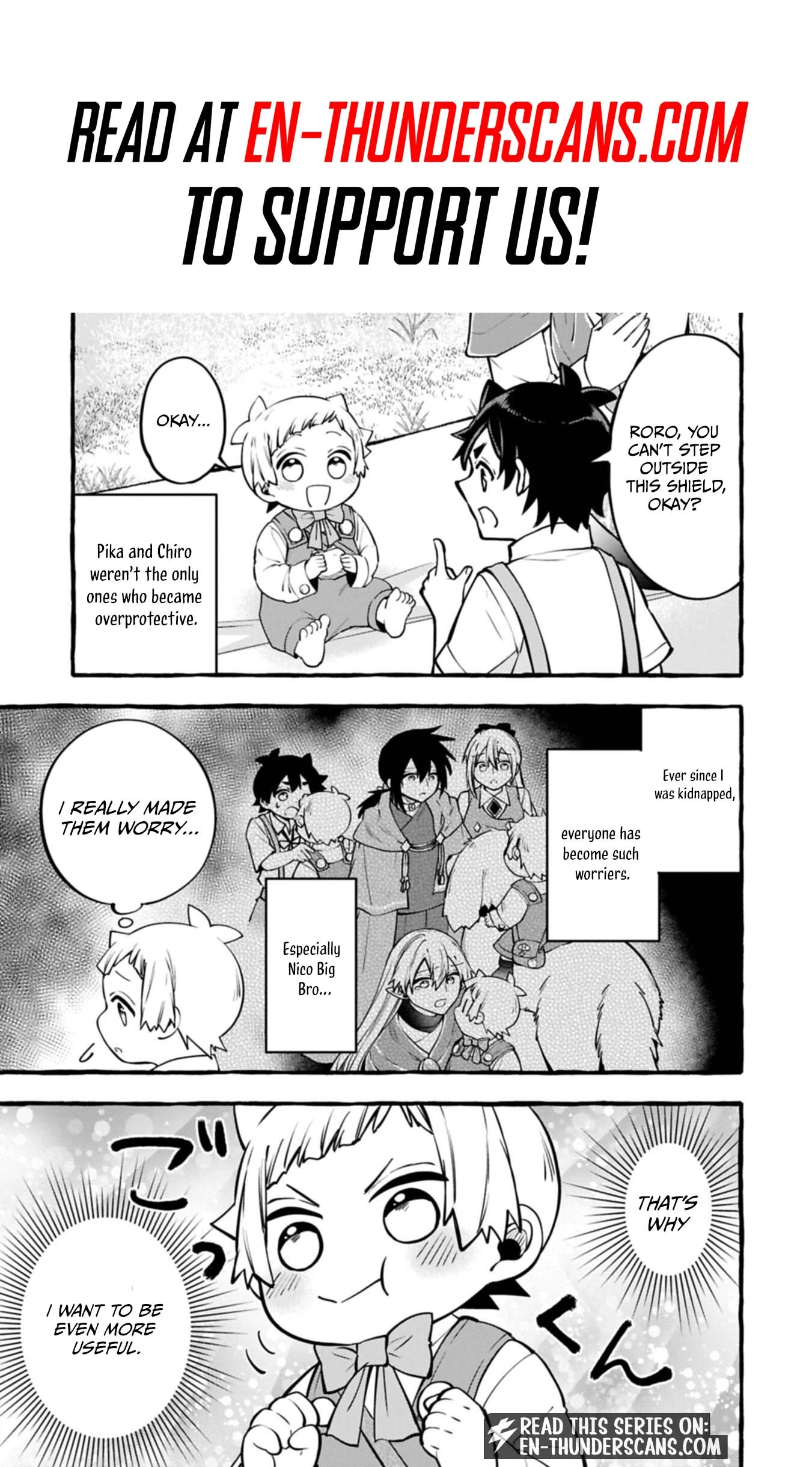 Moto Kizoku no Yonkyoudai wa Kujikenai! Chibikko dakedo Okkina Mofumofu to Issho ni Taisetsu na Kazoku wo Mamoru no ra! Chapter 14.2 — Page 2
