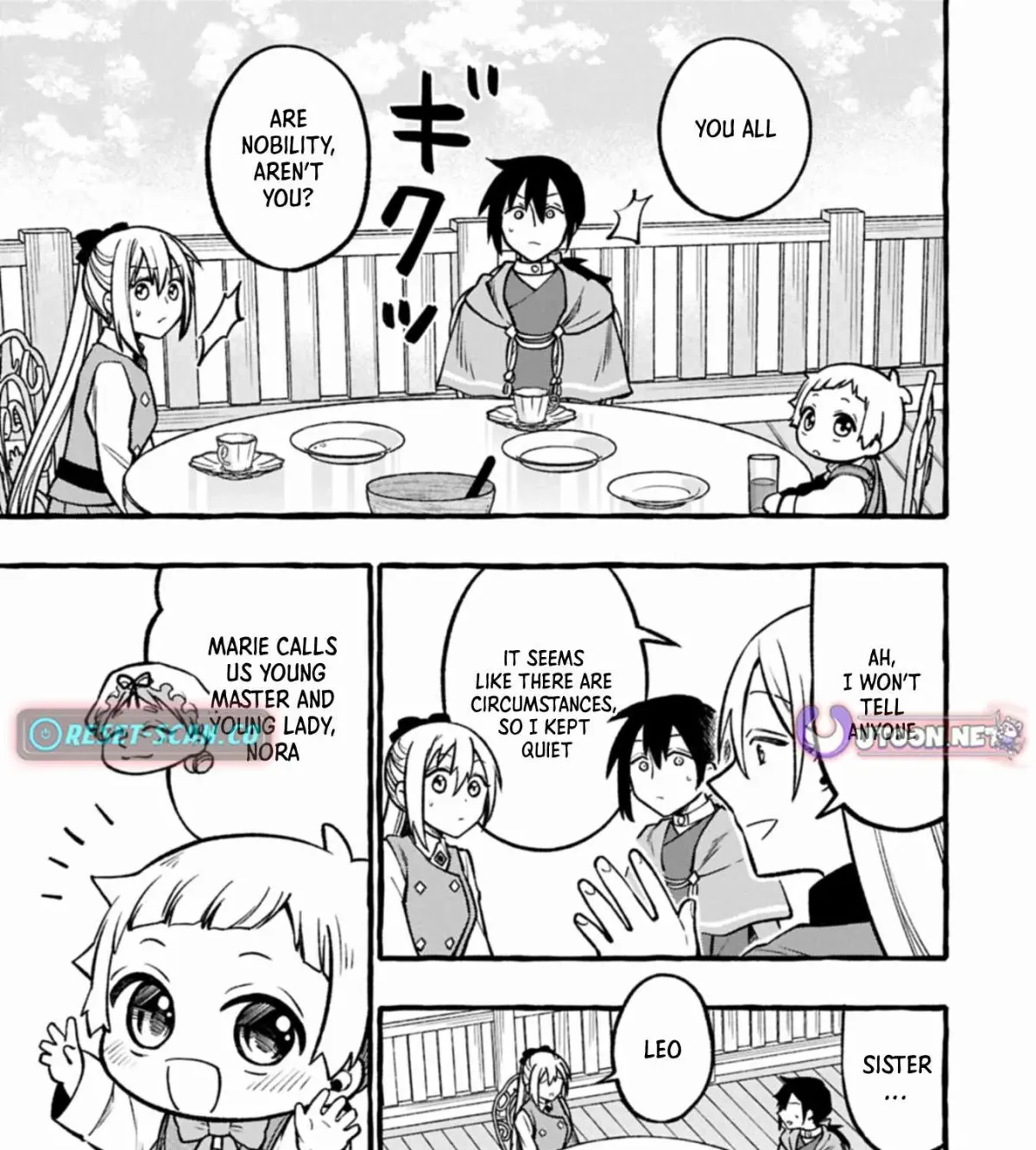 Moto Kizoku no Yonkyoudai wa Kujikenai! Chibikko dakedo Okkina Mofumofu to Issho ni Taisetsu na Kazoku wo Mamoru no ra! Chapter 5.1 — Page 34