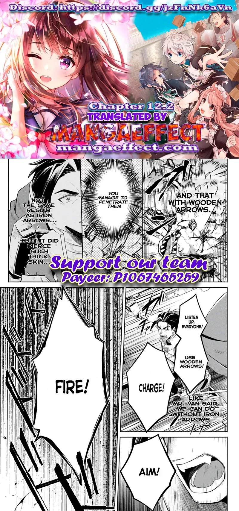 Okiraku Ryoushu no Tanoshii Ryouchi Bouei ~Seisan-kei Majutsu de Na mo na Kimura wo Saikyou no Jousai Toshi ni~ Chapter 12.2 — Page 1