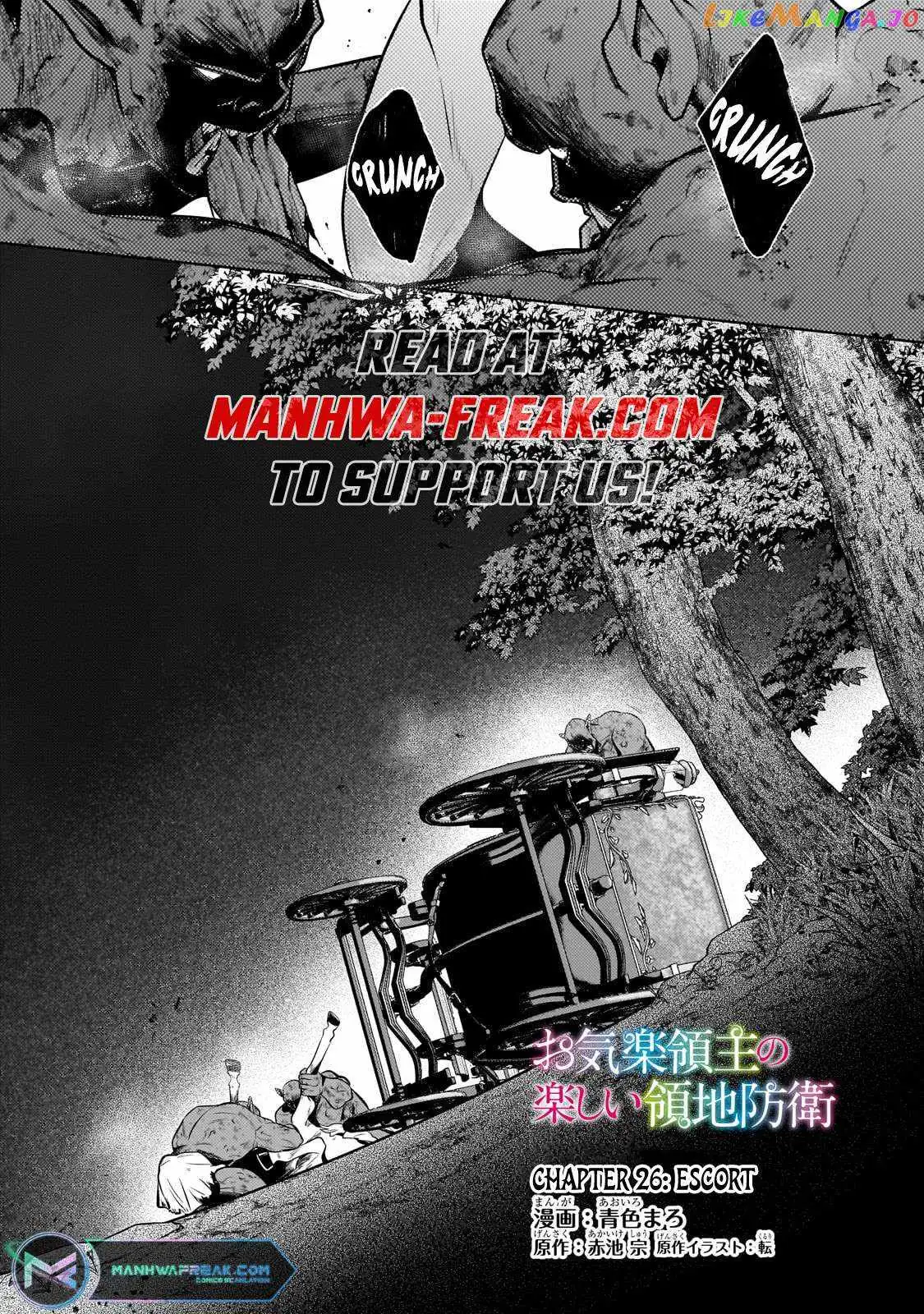 Okiraku Ryoushu no Tanoshii Ryouchi Bouei ~Seisan-kei Majutsu de Na mo na Kimura wo Saikyou no Jousai Toshi ni~ Chapter 26.1 — Page 1