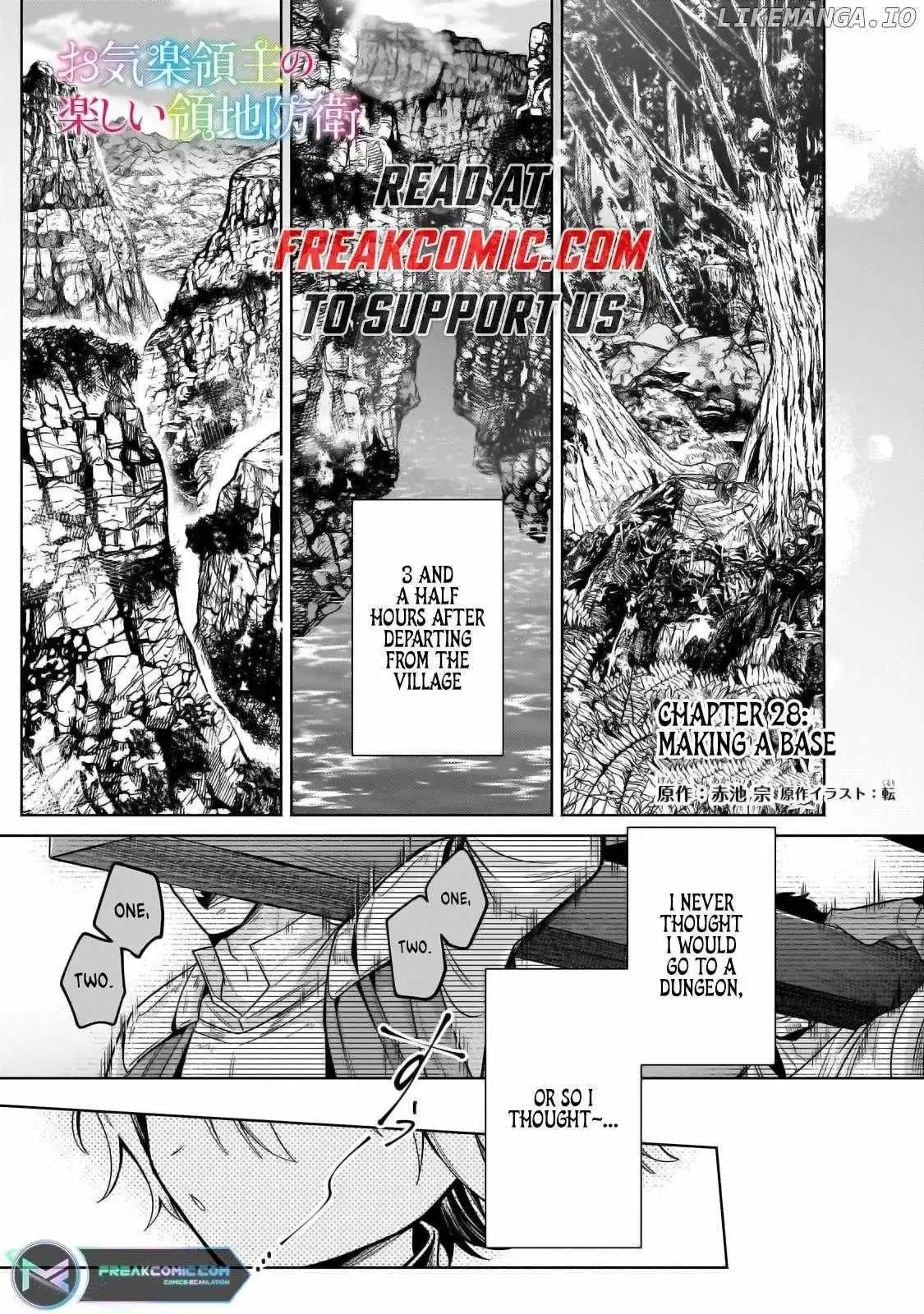 Okiraku Ryoushu no Tanoshii Ryouchi Bouei ~Seisan-kei Majutsu de Na mo na Kimura wo Saikyou no Jousai Toshi ni~ Chapter 28 — Page 1