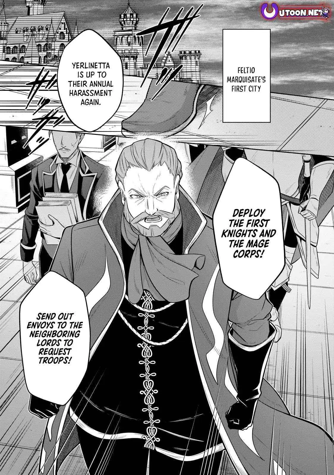 Okiraku Ryoushu no Tanoshii Ryouchi Bouei ~Seisan-kei Majutsu de Na mo na Kimura wo Saikyou no Jousai Toshi ni~ Chapter 37.1 — Page 2