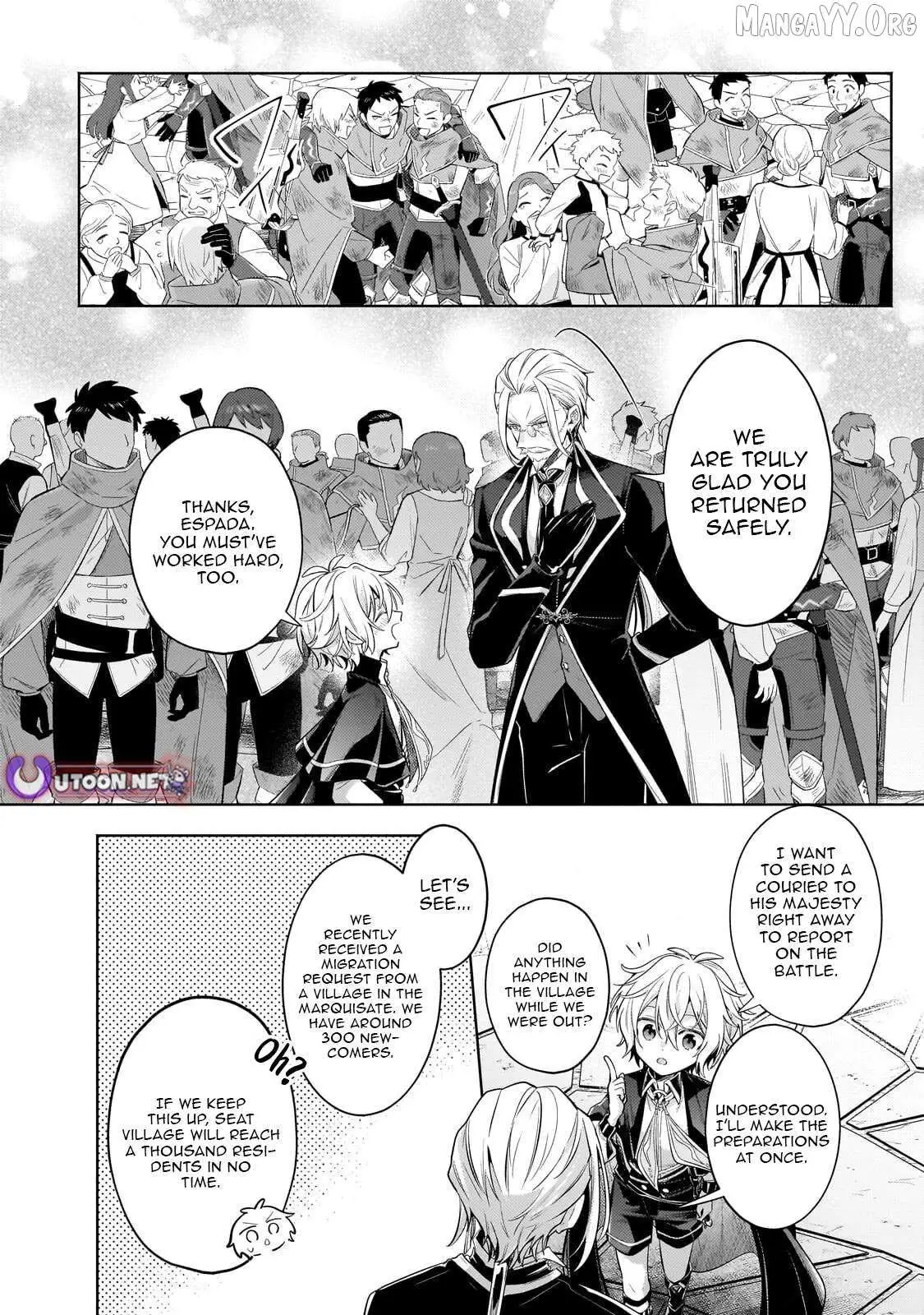 Okiraku Ryoushu no Tanoshii Ryouchi Bouei ~Seisan-kei Majutsu de Na mo na Kimura wo Saikyou no Jousai Toshi ni~ Chapter 40.1 — Page 13