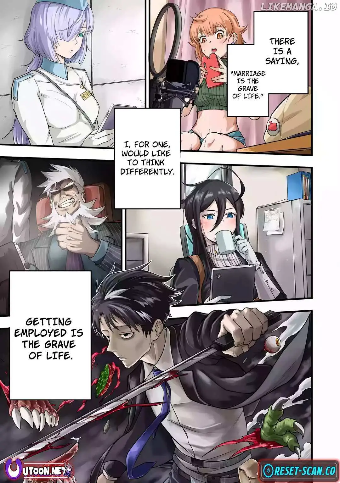 Shachiku Kensei, Haishinsha ni Naru: Black Guild Kaishain, Ukkari Kaisha-you Kaisen de S-kyuu Monster o Aite ni Musou Suru Tokoro o Zenkoku Haishin Shiteshimau Chapter 1 — Page 2