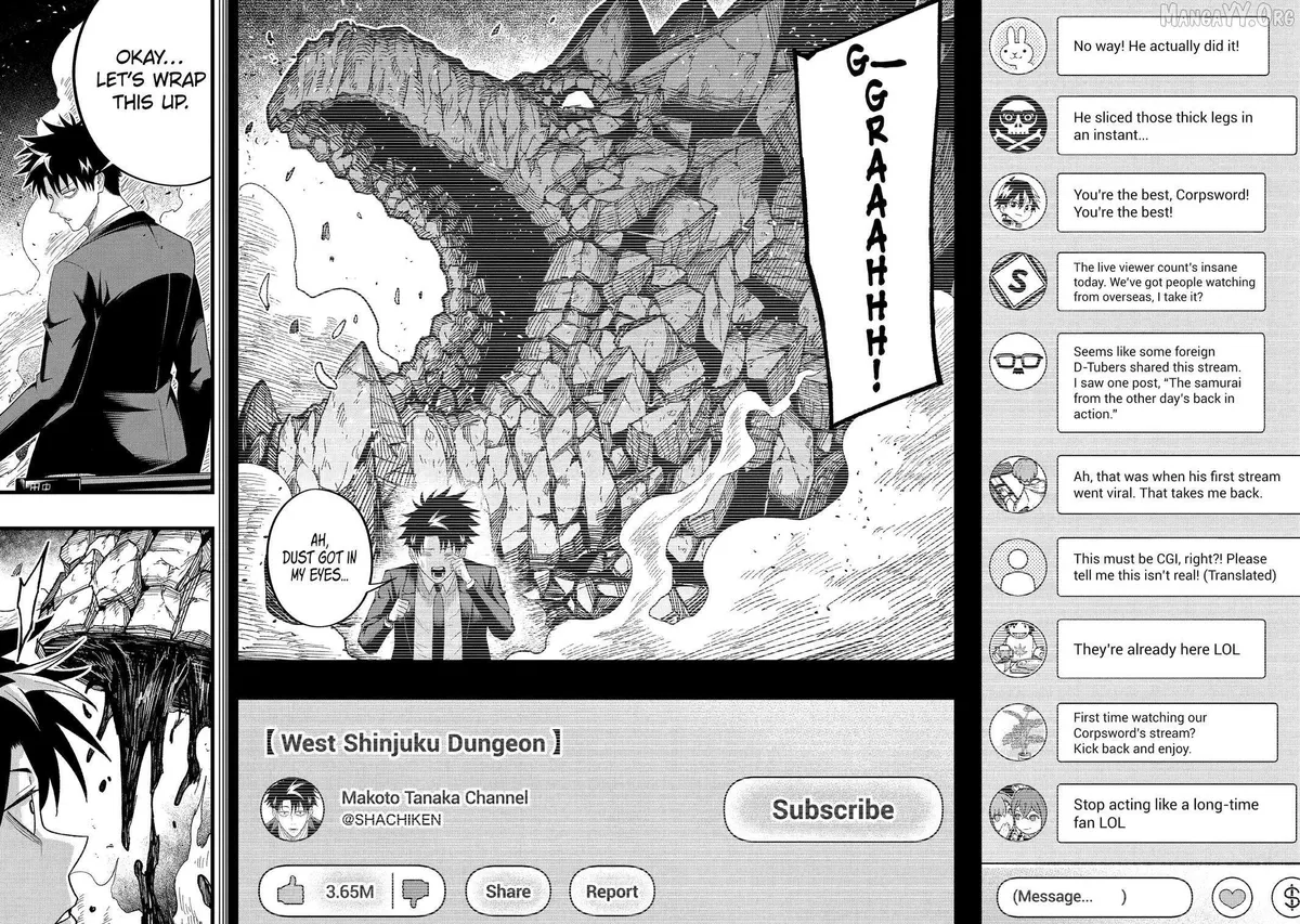 Shachiku Kensei, Haishinsha ni Naru: Black Guild Kaishain, Ukkari Kaisha-you Kaisen de S-kyuu Monster o Aite ni Musou Suru Tokoro o Zenkoku Haishin Shiteshimau Chapter 13 — Page 8