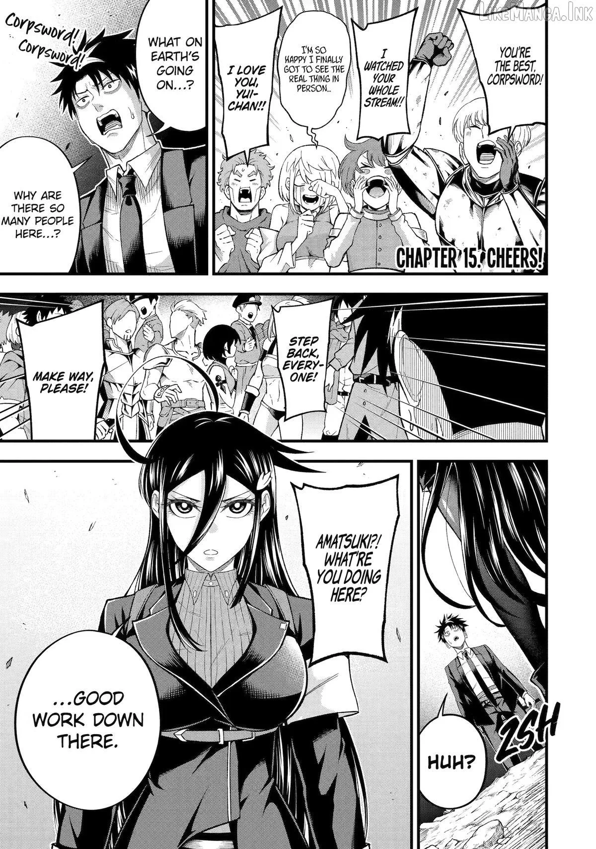 Shachiku Kensei, Haishinsha ni Naru: Black Guild Kaishain, Ukkari Kaisha-you Kaisen de S-kyuu Monster o Aite ni Musou Suru Tokoro o Zenkoku Haishin Shiteshimau Chapter 15 — Page 1