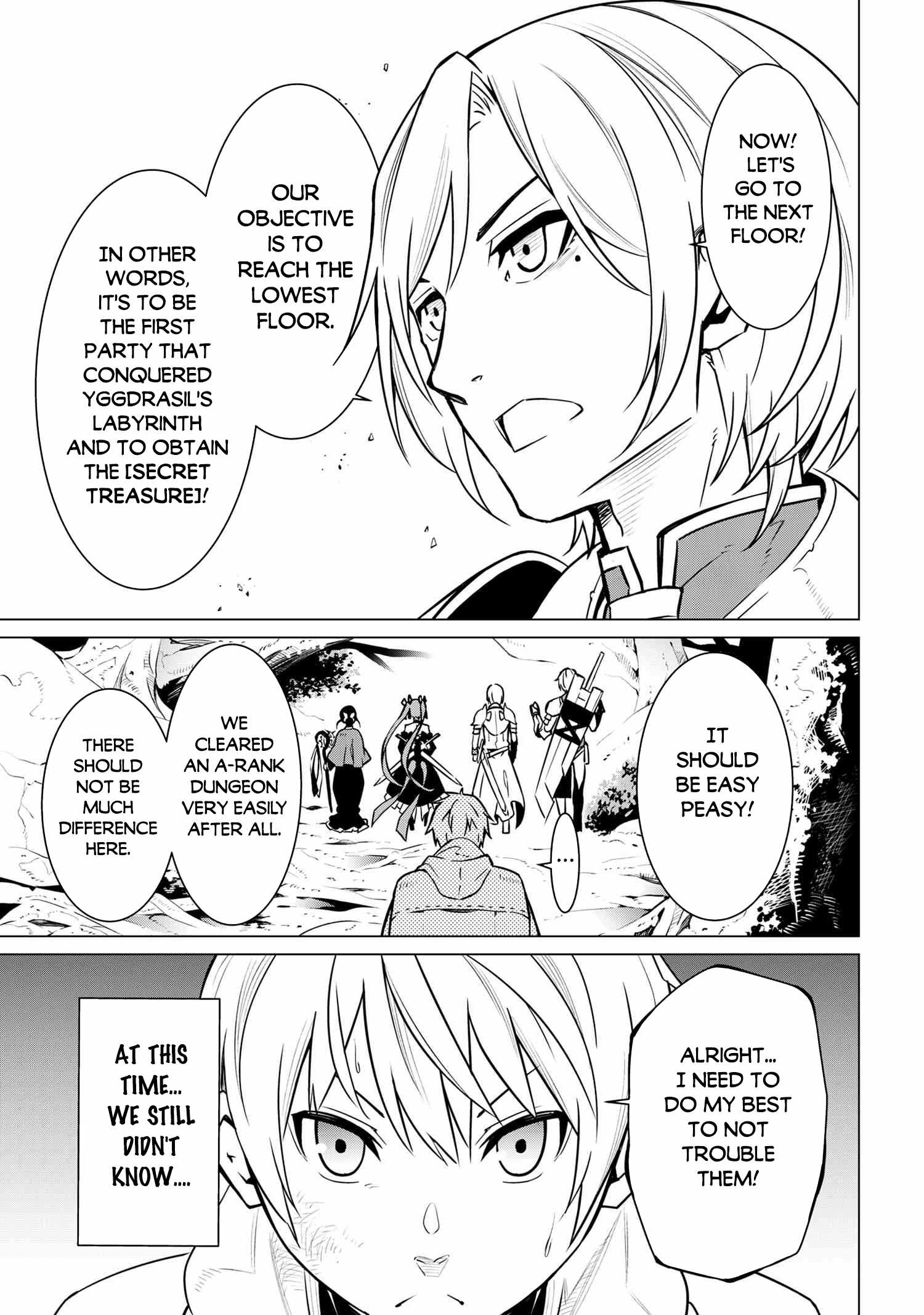 SSS-Rank Dungeon de Knife Ippon Tewatasare Tsuihou Sareta Shiro Madoushi: Yggdrasil no Noroi ni Yori Jakuten de Aru Maryoku Fusoku o Kokufukushi Sekai Saikyou e to Itaru Chapter 1 — Page 16
