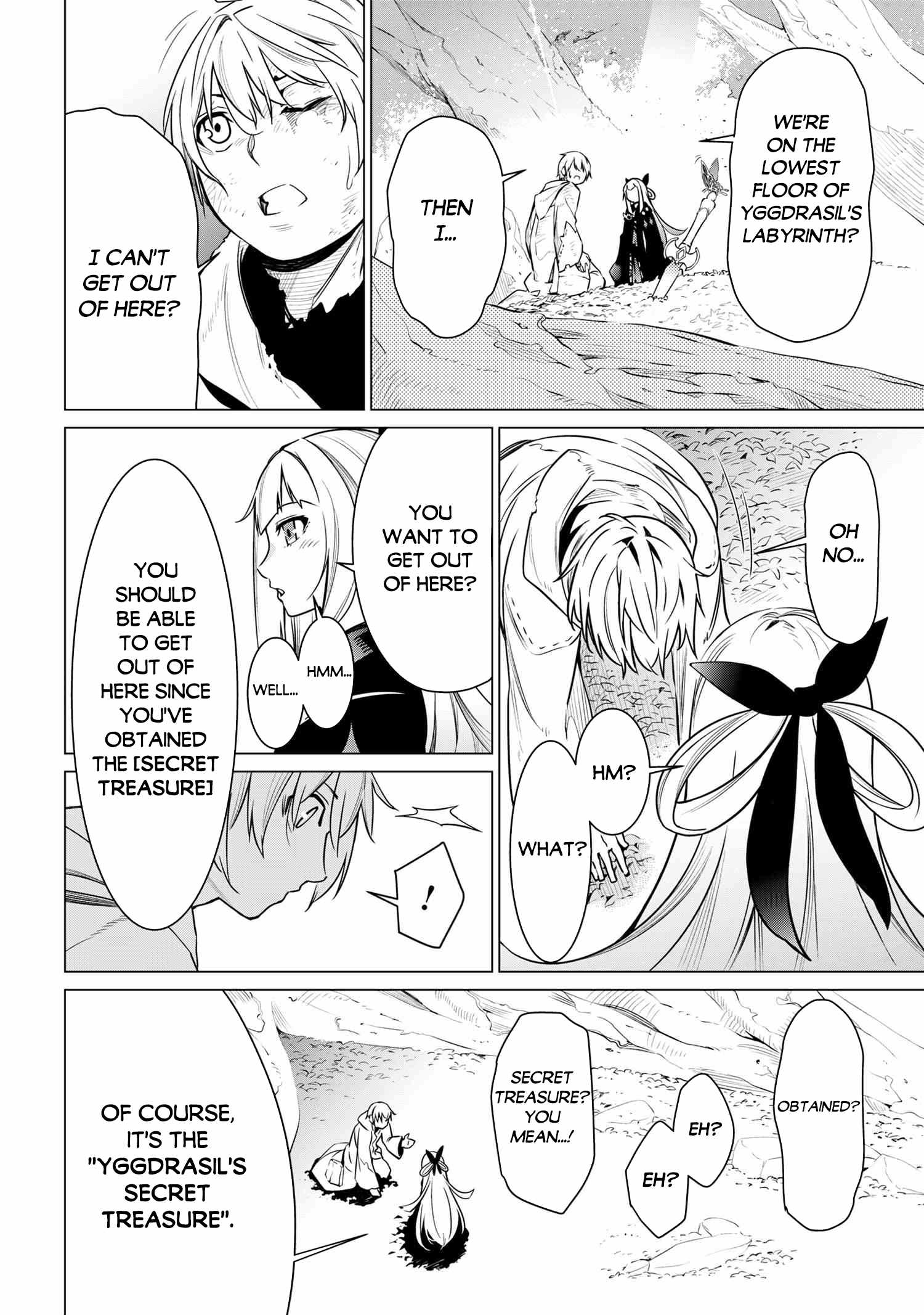 SSS-Rank Dungeon de Knife Ippon Tewatasare Tsuihou Sareta Shiro Madoushi: Yggdrasil no Noroi ni Yori Jakuten de Aru Maryoku Fusoku o Kokufukushi Sekai Saikyou e to Itaru Chapter 1 — Page 54