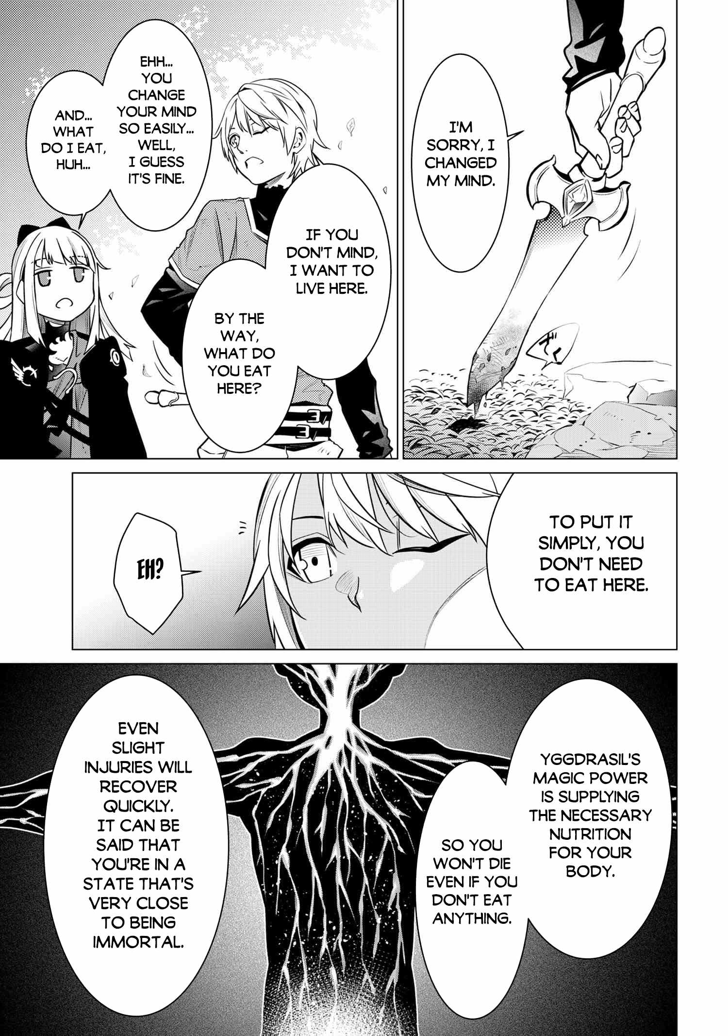 SSS-Rank Dungeon de Knife Ippon Tewatasare Tsuihou Sareta Shiro Madoushi: Yggdrasil no Noroi ni Yori Jakuten de Aru Maryoku Fusoku o Kokufukushi Sekai Saikyou e to Itaru Chapter 2.1 — Page 18