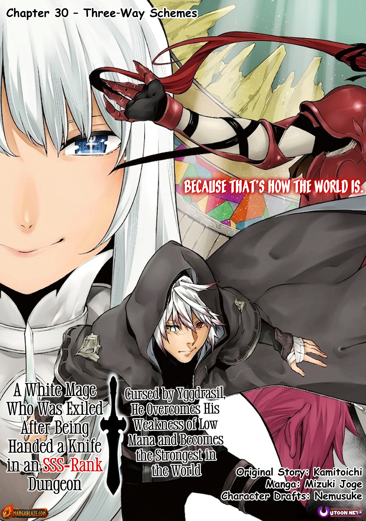 SSS-Rank Dungeon de Knife Ippon Tewatasare Tsuihou Sareta Shiro Madoushi: Yggdrasil no Noroi ni Yori Jakuten de Aru Maryoku Fusoku o Kokufukushi Sekai Saikyou e to Itaru Chapter 30.1 — Page 4