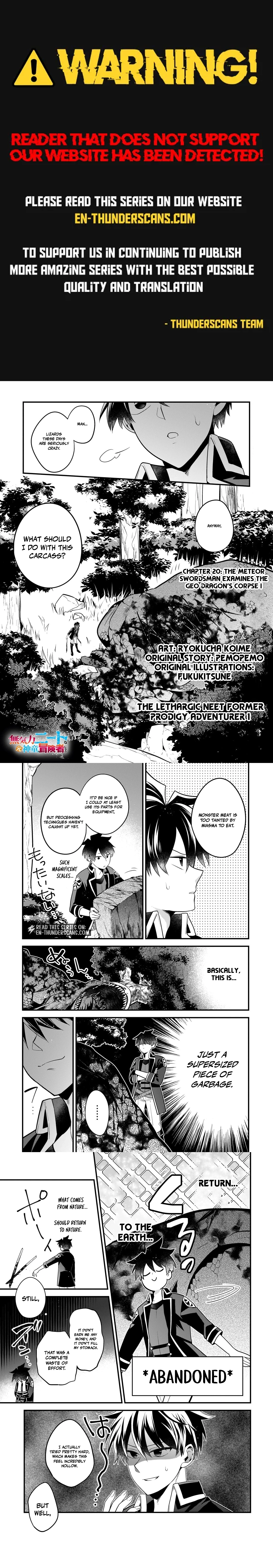 The Former Prodigy’s Guide to Being a Lazy Adventurer Chapter 20 — Page 1