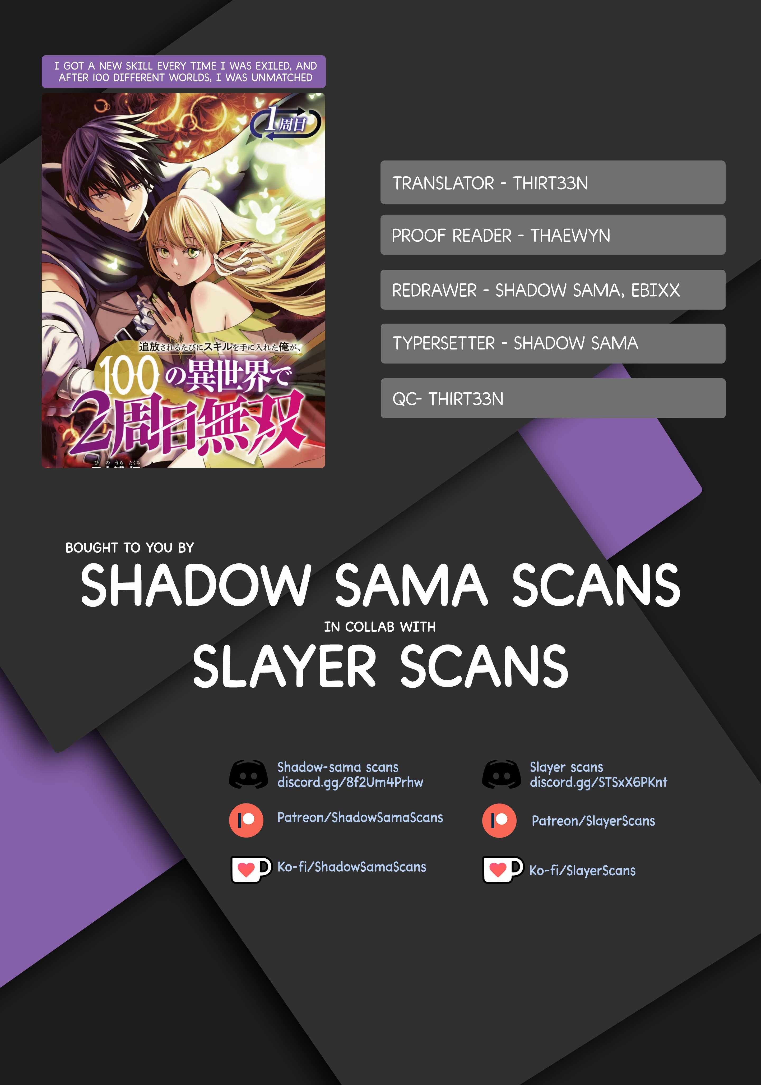 Tsuihou Sareru Tabi ni Skill o Te ni Ireta Ore ga, 100 no Isekai de 2-shuume Musou Chapter 13 — Page 1
