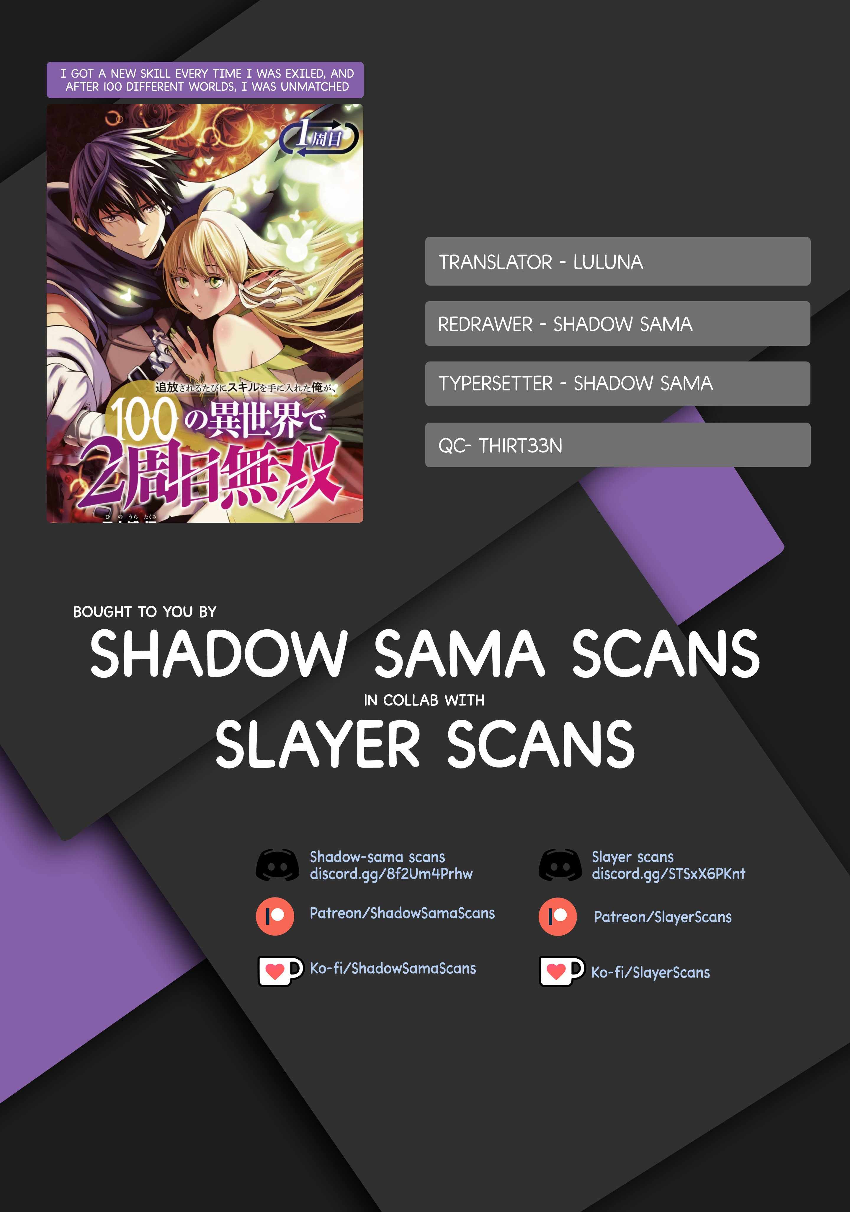 Tsuihou Sareru Tabi ni Skill o Te ni Ireta Ore ga, 100 no Isekai de 2-shuume Musou Chapter 25 — Page 1