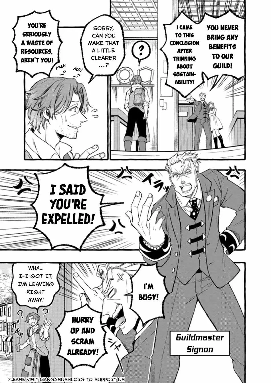 Tsuihou Sareta Ossan Kajishi, Nazeka Densetsu no Dai Meikou ni Naru: Mukashi Omocha no Buki o Tsukutteageta Kodomotachi ga Zenin Eiyuu ni Natteita Chapter 1 — Page 5