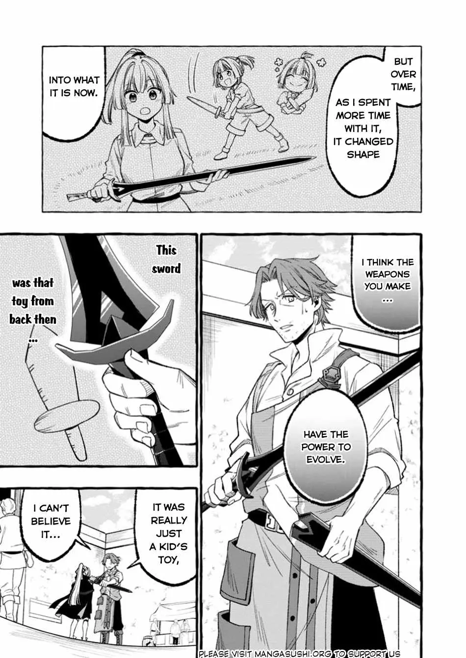 Tsuihou Sareta Ossan Kajishi, Nazeka Densetsu no Dai Meikou ni Naru: Mukashi Omocha no Buki o Tsukutteageta Kodomotachi ga Zenin Eiyuu ni Natteita Chapter 1 — Page 24