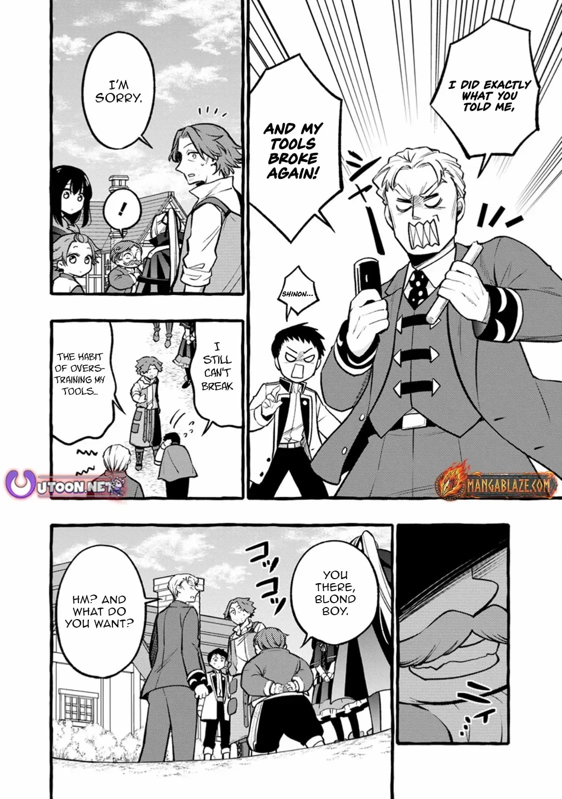 Tsuihou Sareta Ossan Kajishi, Nazeka Densetsu no Dai Meikou ni Naru: Mukashi Omocha no Buki o Tsukutteageta Kodomotachi ga Zenin Eiyuu ni Natteita Chapter 11.1 — Page 11