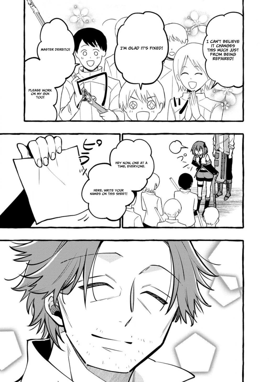 Tsuihou Sareta Ossan Kajishi, Nazeka Densetsu no Dai Meikou ni Naru: Mukashi Omocha no Buki o Tsukutteageta Kodomotachi ga Zenin Eiyuu ni Natteita Chapter 17 — Page 12