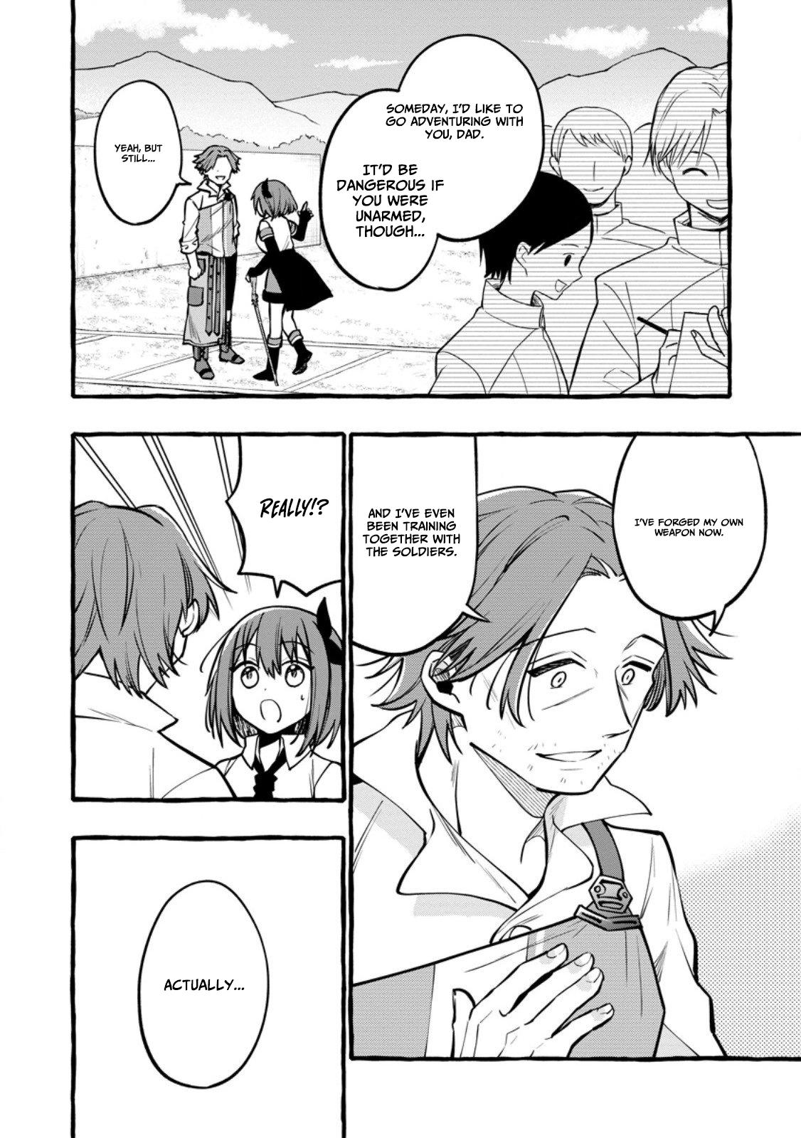 Tsuihou Sareta Ossan Kajishi, Nazeka Densetsu no Dai Meikou ni Naru: Mukashi Omocha no Buki o Tsukutteageta Kodomotachi ga Zenin Eiyuu ni Natteita Chapter 17 — Page 13