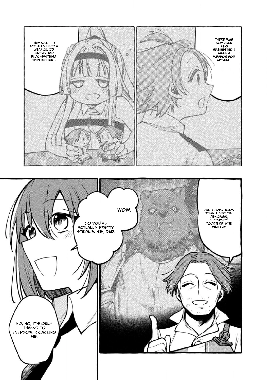 Tsuihou Sareta Ossan Kajishi, Nazeka Densetsu no Dai Meikou ni Naru: Mukashi Omocha no Buki o Tsukutteageta Kodomotachi ga Zenin Eiyuu ni Natteita Chapter 17 — Page 14