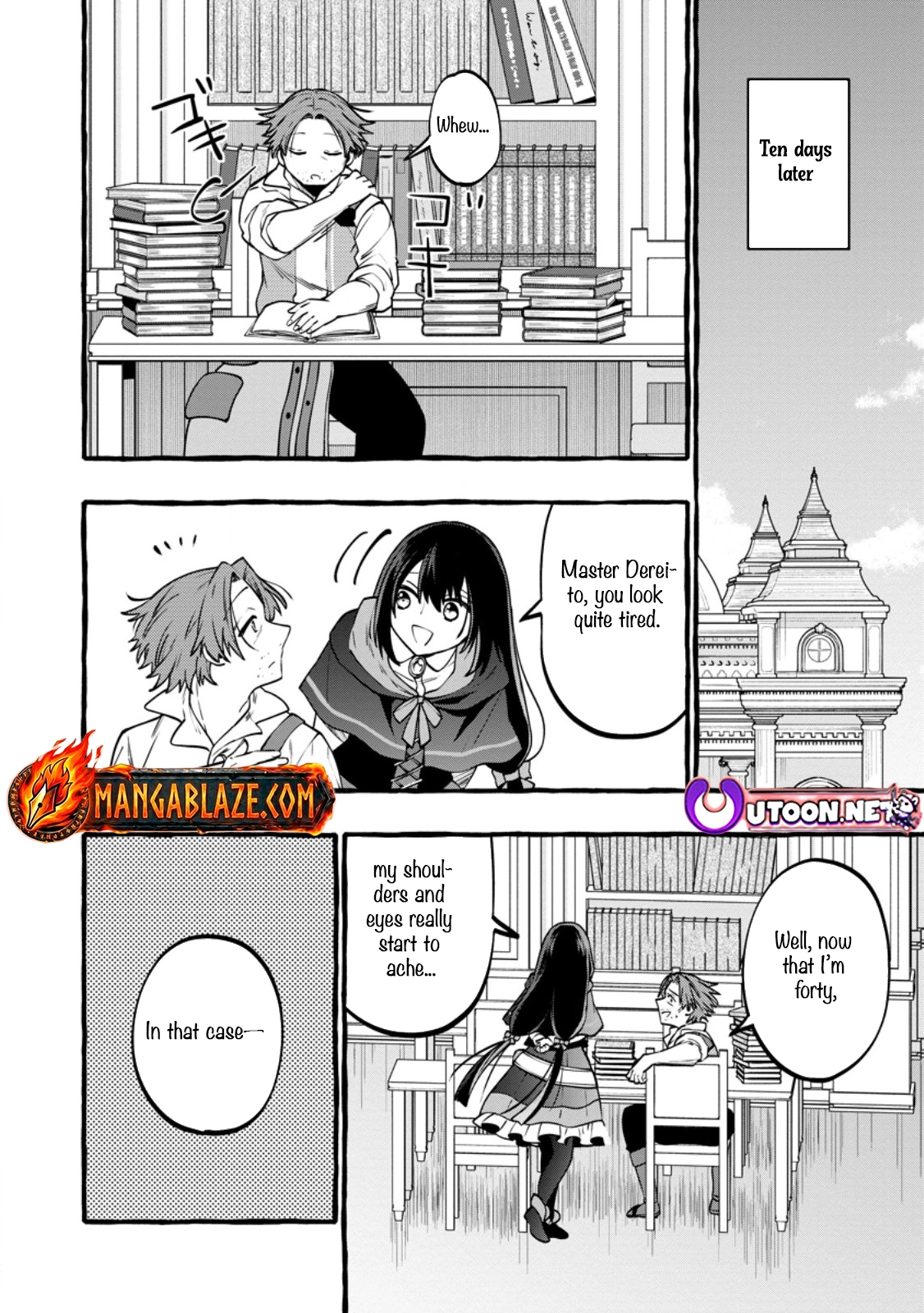 Tsuihou Sareta Ossan Kajishi, Nazeka Densetsu no Dai Meikou ni Naru: Mukashi Omocha no Buki o Tsukutteageta Kodomotachi ga Zenin Eiyuu ni Natteita Chapter 21.1 — Page 4