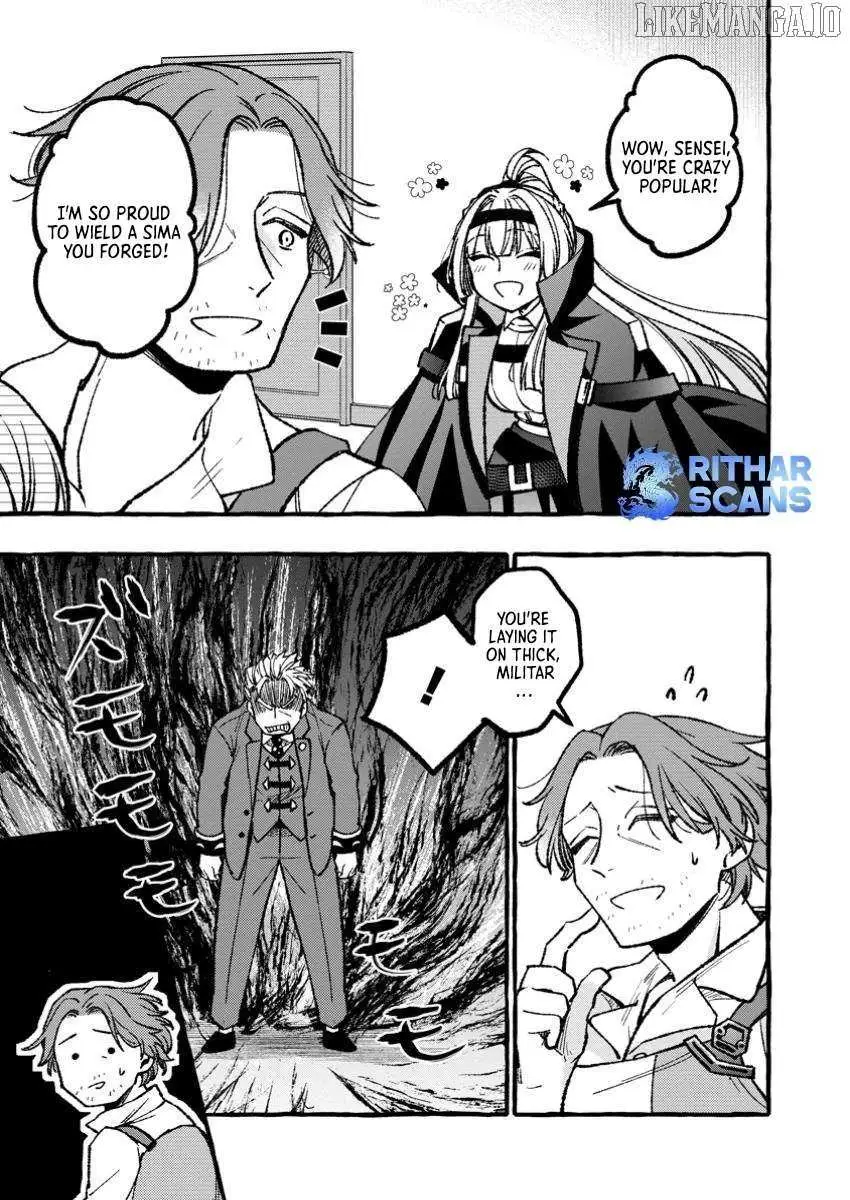 Tsuihou Sareta Ossan Kajishi, Nazeka Densetsu no Dai Meikou ni Naru: Mukashi Omocha no Buki o Tsukutteageta Kodomotachi ga Zenin Eiyuu ni Natteita Chapter 7.2 — Page 1