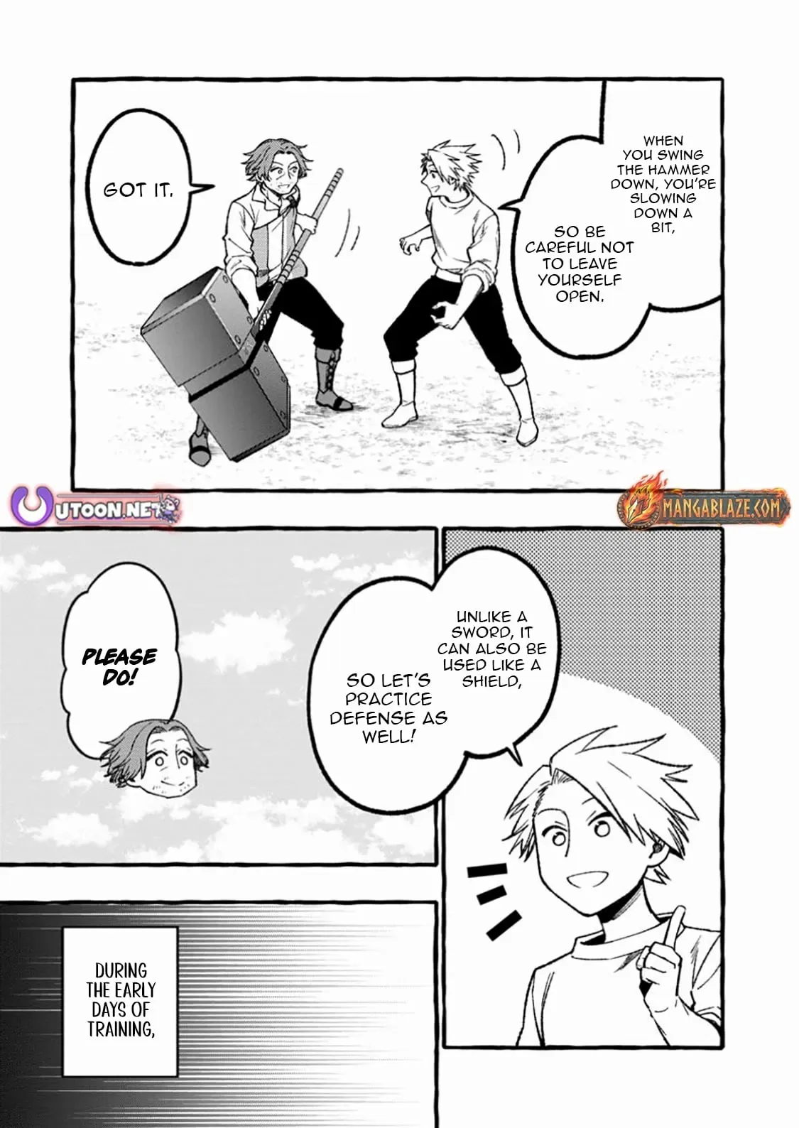 Tsuihou Sareta Ossan Kajishi, Nazeka Densetsu no Dai Meikou ni Naru: Mukashi Omocha no Buki o Tsukutteageta Kodomotachi ga Zenin Eiyuu ni Natteita Chapter 8.3 — Page 2