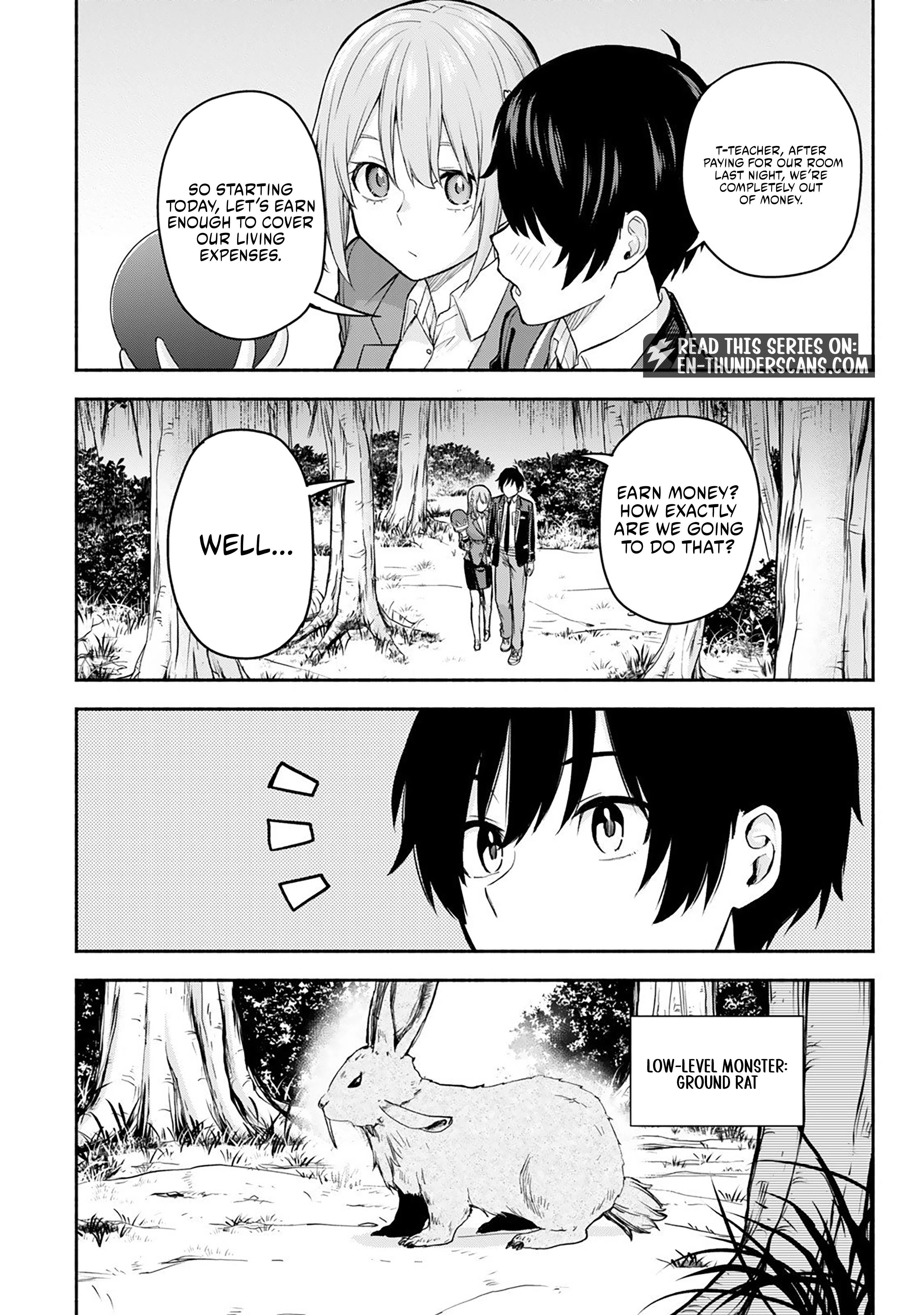 Tsuihou Sareta Teihen Shoku "Touzoku" wa Game Chishiki de Musousuru. Issho ni Shoukan Sareta Sensei mo Hazure Job Dattakedo Kouritsuteki ni Nariagarimasu Chapter 2 — Page 9